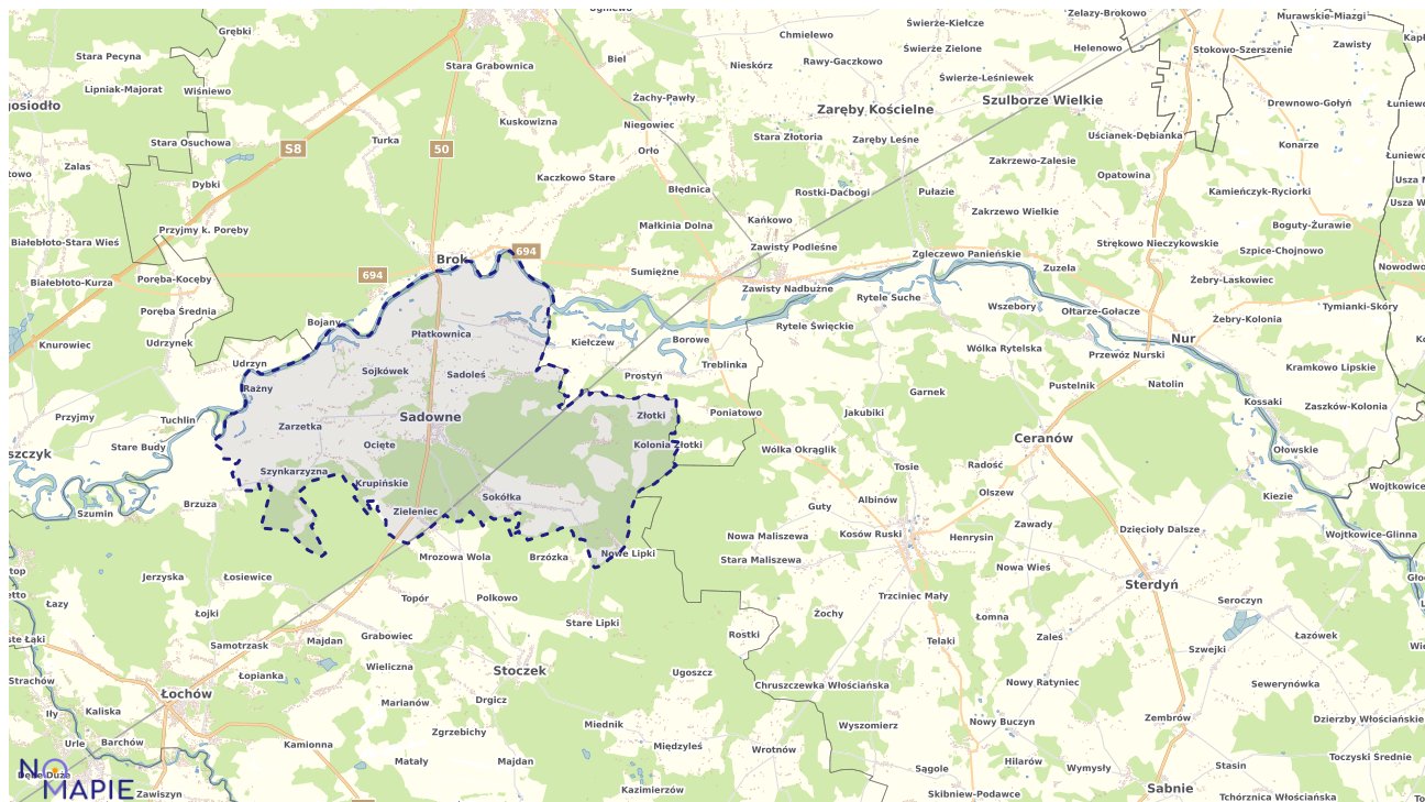 Mapa uzbrojenia terenu Sadownego