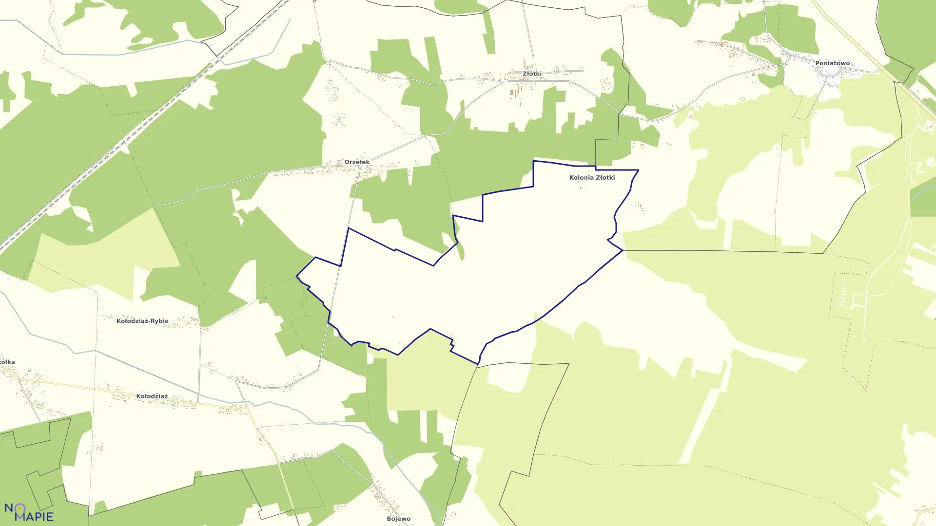 Mapa obrębu KOLONIA ZŁOTKI w gminie Sadowne