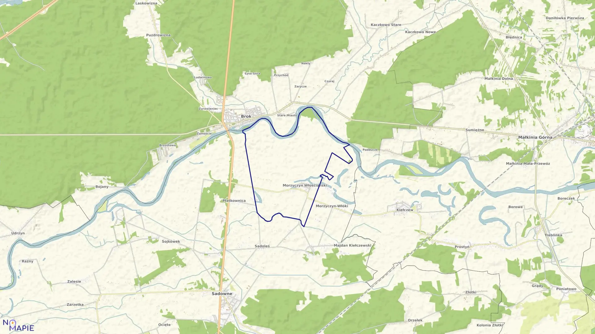 Mapa obrębu MORZYCZYN WŁOŚC. w gminie Sadowne