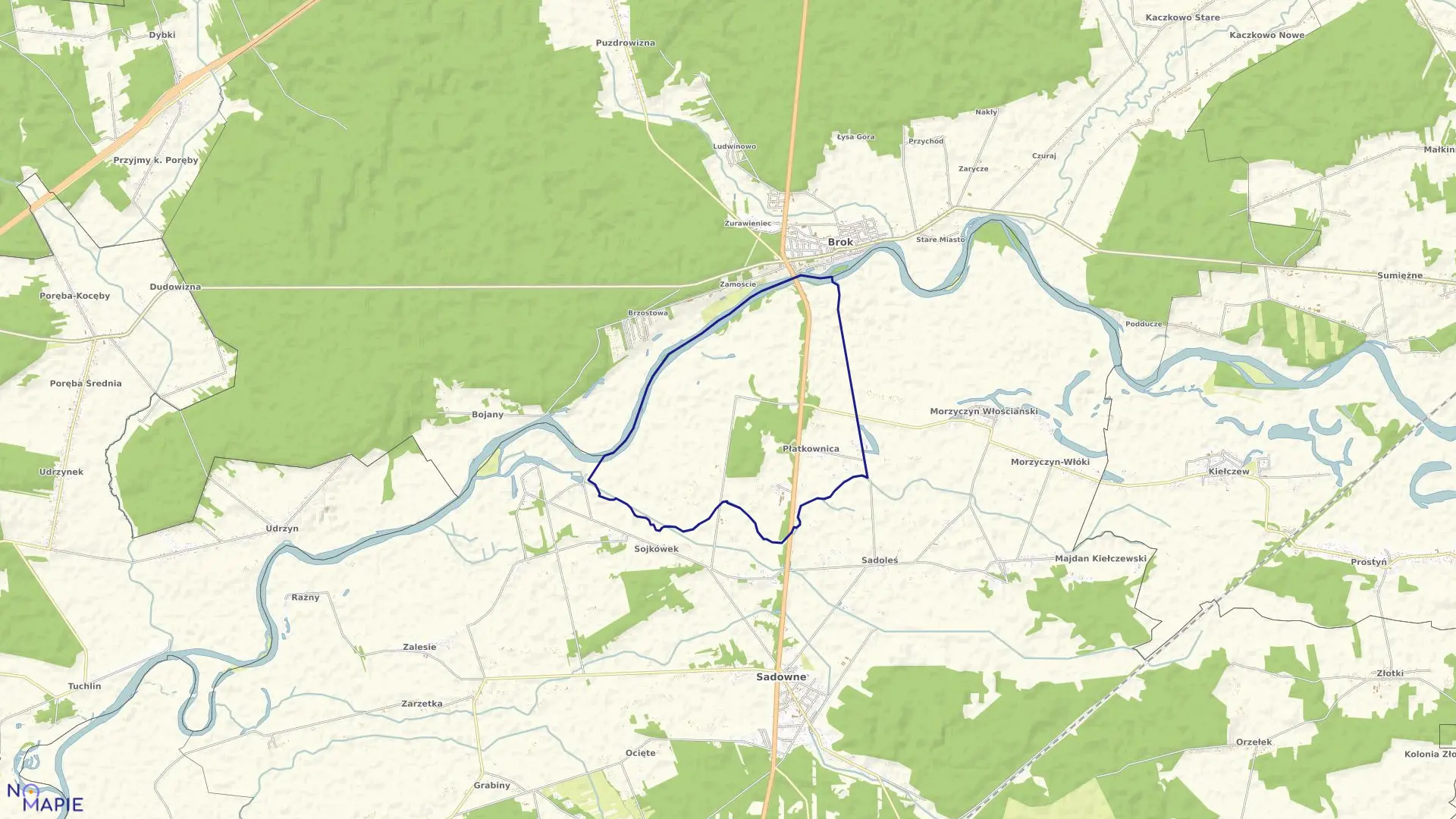 Mapa obrębu PŁATKOWNICA w gminie Sadowne