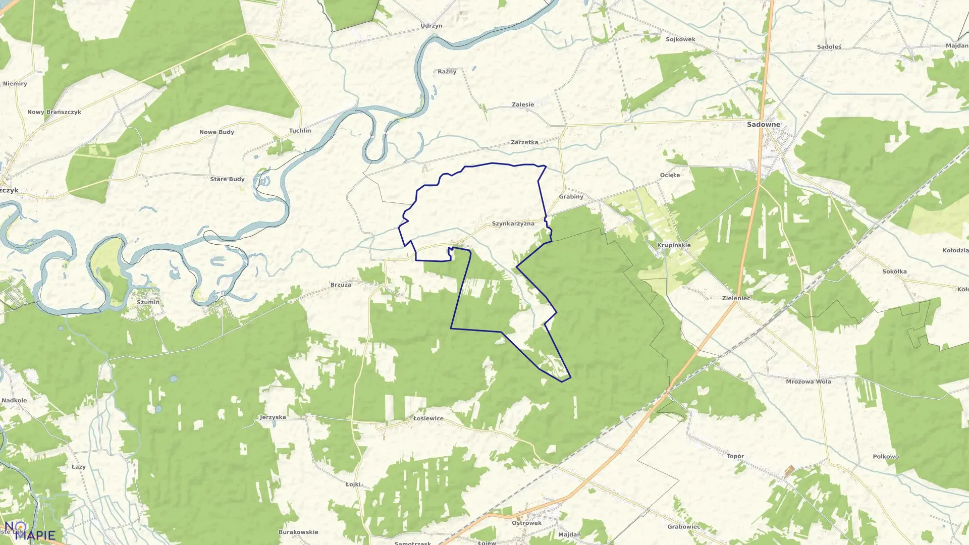 Mapa obrębu SZYNKARZYZNA w gminie Sadowne