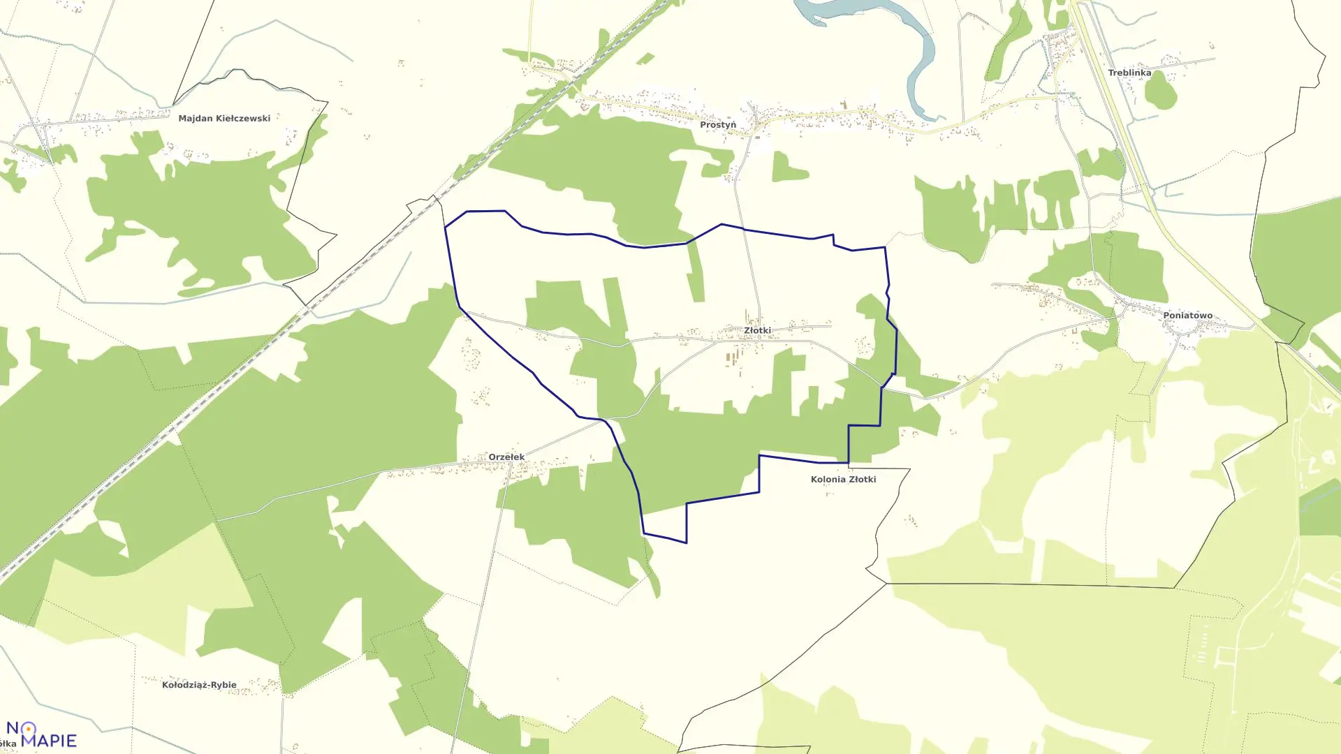 Mapa obrębu ZŁOTKI w gminie Sadowne